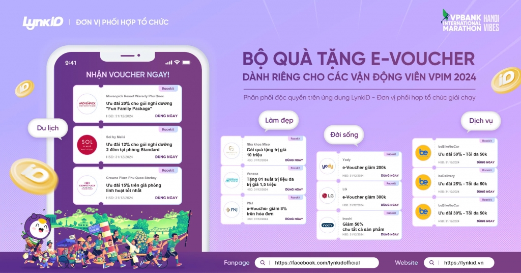 Toàn bộ voucher từ các nhà tài trợ được lưu trữ trên ứng dụng LynkiD